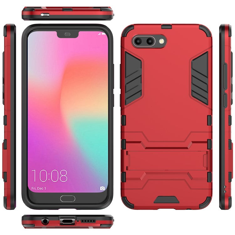Plastic + TPU Hybrid Protection Case with Kickstand for Huawei Honor 10 - Red