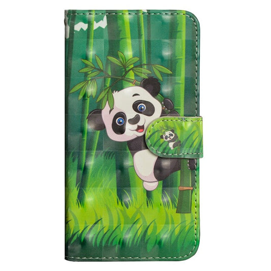 Light Spot Decor Patterned Wallet Stand Leather Flip Cover for Huawei Y5 (2018) - Panda