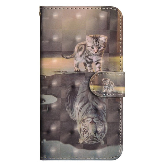 Light Spot Decor Patterned Wallet Stand Leather Cell Phone Case for Huawei Y5 (2018) - Cat