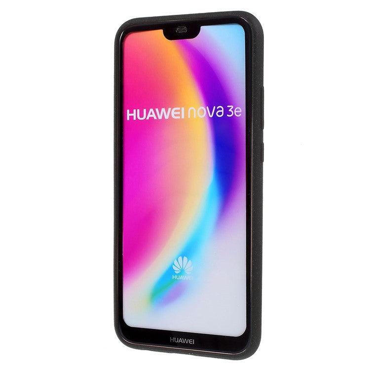 For Huawei P20 Lite / Nova 3e Double-sided Matte TPU Back Case Cover - Black