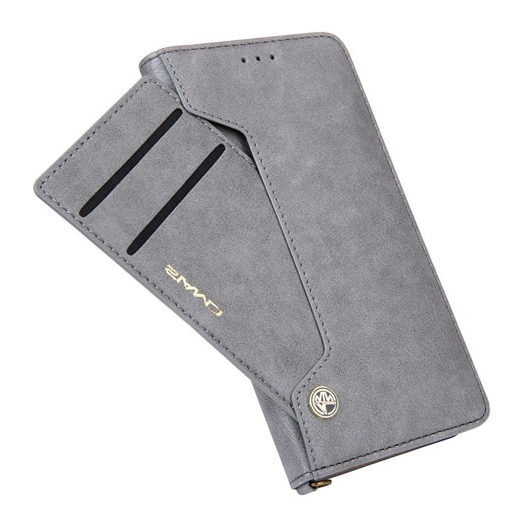 CMAI2 PU Leather Card Slots Folio Protective Case with Stand for Huawei P20 - Grey