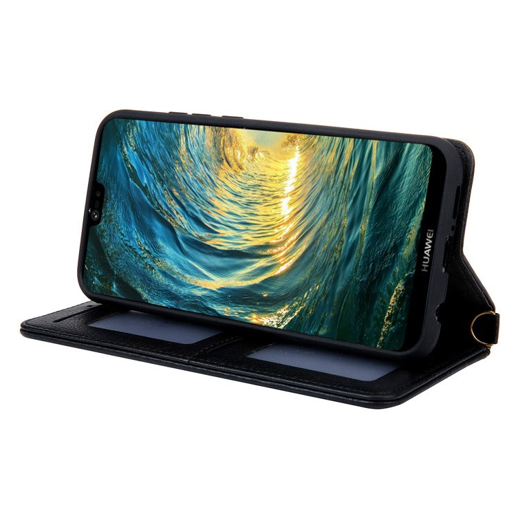 CMAI2 PU Leather Card Slots Mobile Casing for Huawei P20 Pro - Black