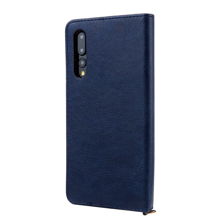 CMAI2 PU Leather Card Slots Mobile Cover with Photo Slots for Huawei P20 Pro - Dark Blue