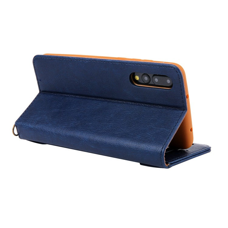 CMAI2 PU Leather Card Slots Mobile Cover with Photo Slots for Huawei P20 Pro - Dark Blue