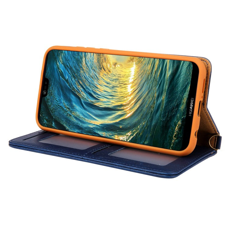 CMAI2 PU Leather Card Slots Mobile Cover with Photo Slots for Huawei P20 Pro - Dark Blue