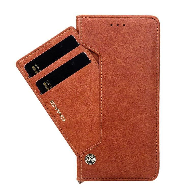 CMAI2 PU Leather Card Slots Flip Cellphone Case Accessory for Huawei P20 Pro - Brown