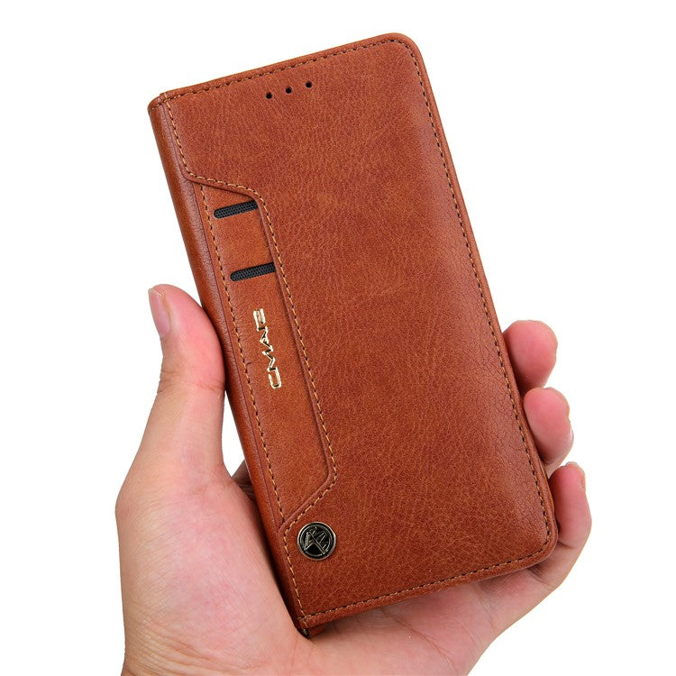 CMAI2 PU Leather Card Slots Flip Cellphone Case Accessory for Huawei P20 Pro - Brown