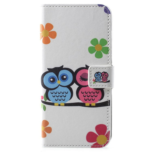 Pattern Printing PU Leather Flip Wallet Stand Case for Huawei Y6 (2018)/Honor 7A (without Fingerprint Sensor) - Owl Couple