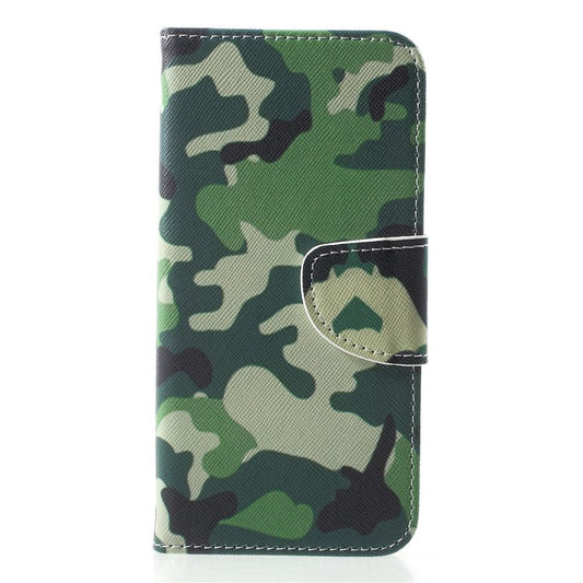 Pattern Printing Cross Texture Wallet Leather Stand Case for Huawei Y5 (2018) - Camouflage Pattern