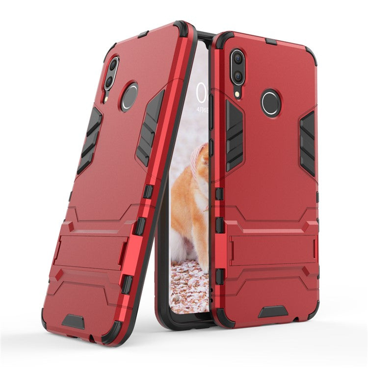 Cool Guard PC TPU Combo Mobile Phone Case with Kickstand for Huawei nova 3 - Red
