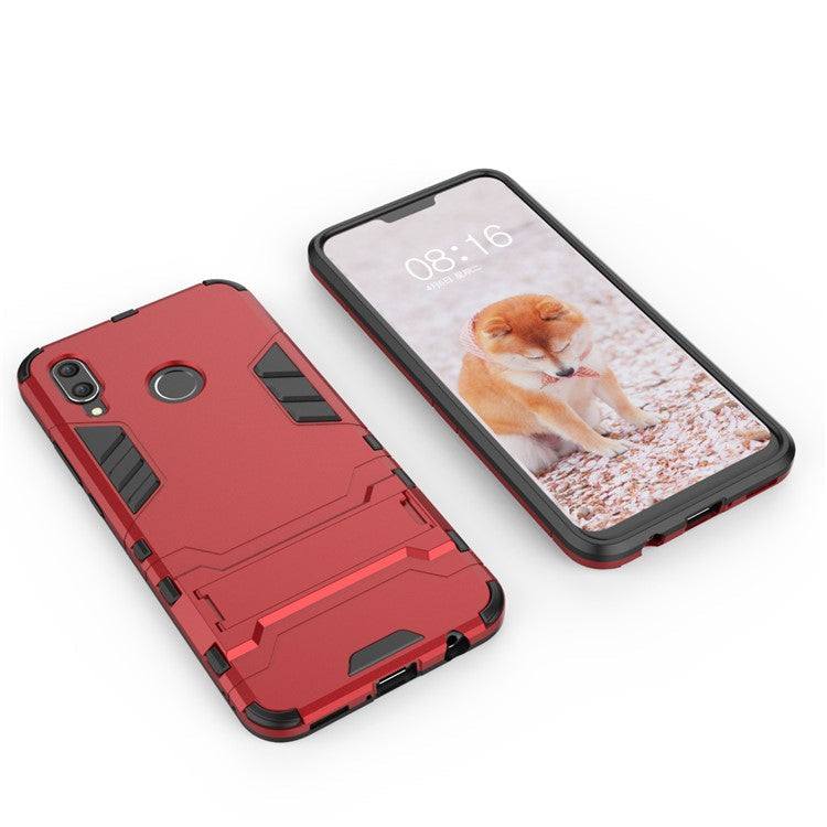 Cool Guard PC TPU Combo Mobile Phone Case with Kickstand for Huawei nova 3 - Red