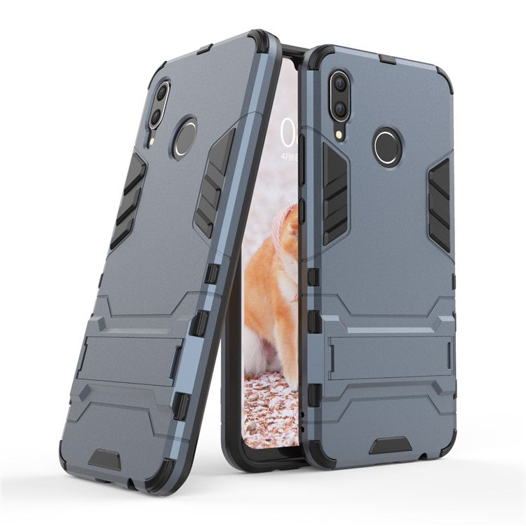 Cool Guard Plastic TPU Combo Mobile Phone Cover Shell with Kickstand for Huawei nova 3 - Dark Blue