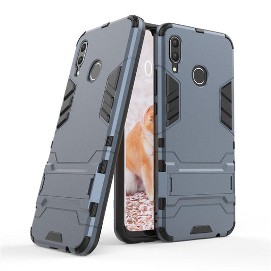 Cool Guard Plastic TPU Combo Mobile Phone Cover Shell with Kickstand for Huawei nova 3 - Dark Blue