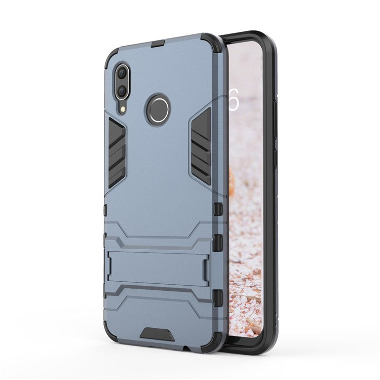 Cool Guard Plastic TPU Combo Mobile Phone Cover Shell with Kickstand for Huawei nova 3 - Dark Blue