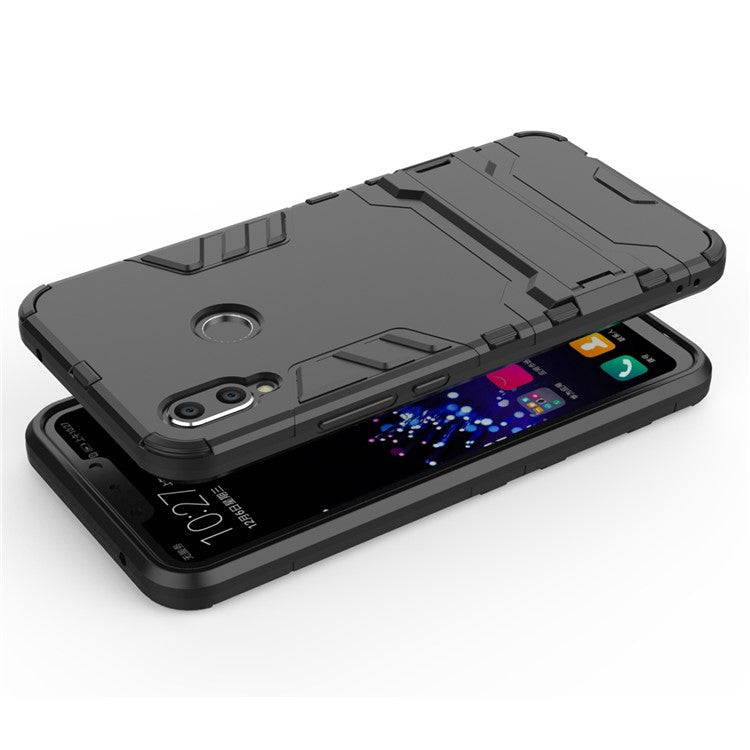 Plastic + TPU Hybrid Case with Kickstand for Huawei P Smart+ / nova 3i - Black