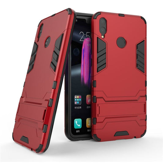 Plastic + TPU Hybrid Back Case with Kickstand for Huawei Honor 8X / Honor View 10 Lite - Red
