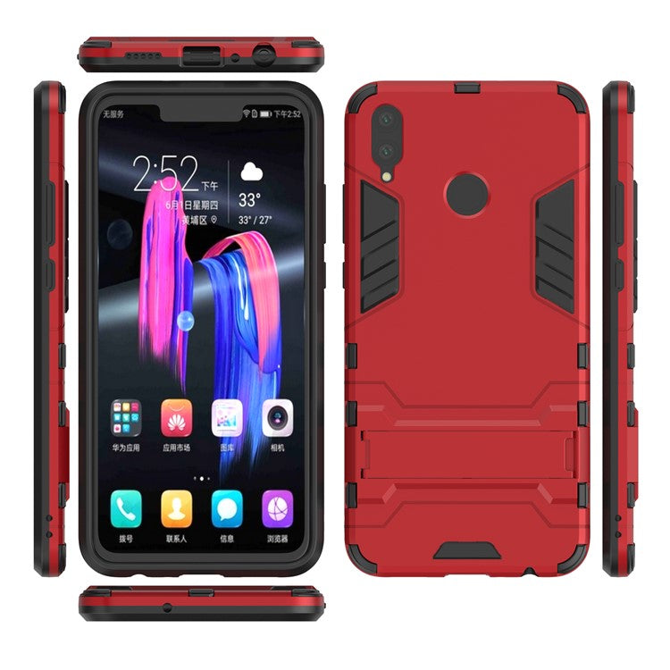 Plastic + TPU Hybrid Back Case with Kickstand for Huawei Honor 8X / Honor View 10 Lite - Red