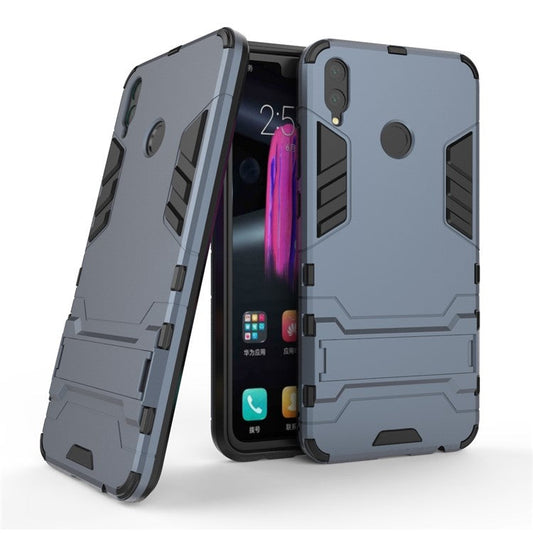 Plastic + TPU Hybrid Cell Phone Case with Kickstand for Huawei Honor 8X / Honor View 10 Lite - Dark Blue