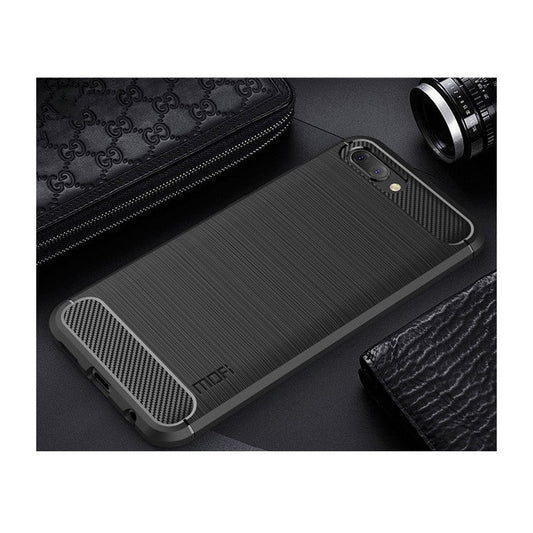 MOFI Carbon Fiber Texture Brushed TPU Back Case for Huawei Honor 10 - Black
