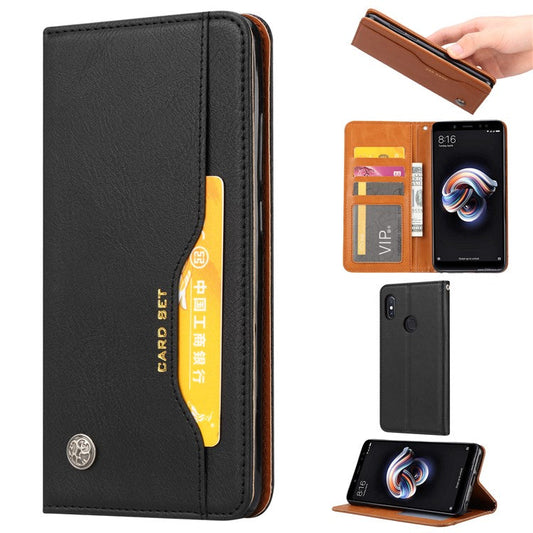 PU Leather Auto-absorbed Stand Wallet Phone Case for Huawei P Smart+ / nova 3i - Black