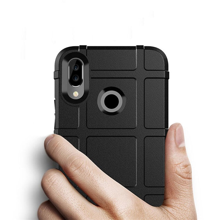 Anti-shock Square Grid Texture Soft TPU Cell Phone Case for Huawei P Smart+ / nova 3i - Black
