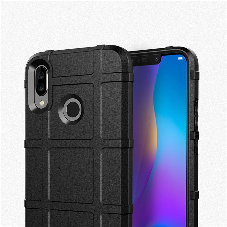 Anti-shock Square Grid Texture Soft TPU Cell Phone Case for Huawei P Smart+ / nova 3i - Black