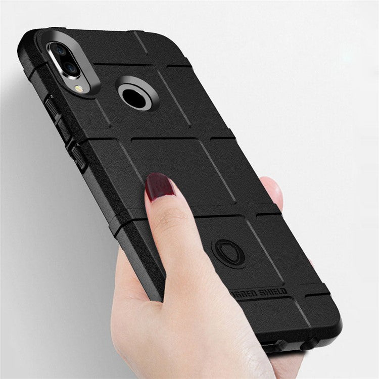 Anti-shock Square Grid Texture Soft TPU Cell Phone Case for Huawei P Smart+ / nova 3i - Black
