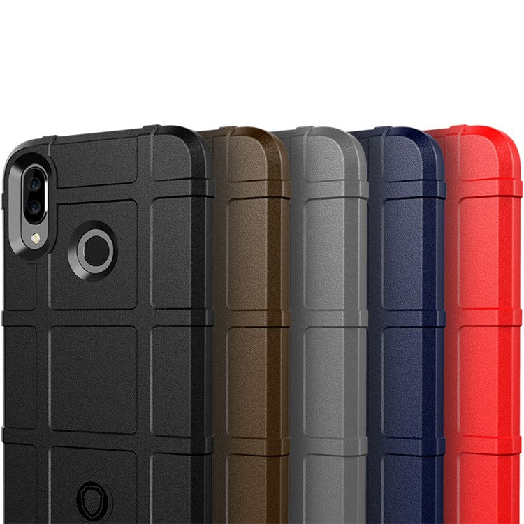 Anti-shock Square Grid Texture Soft TPU Cell Phone Case for Huawei P Smart+ / nova 3i - Black