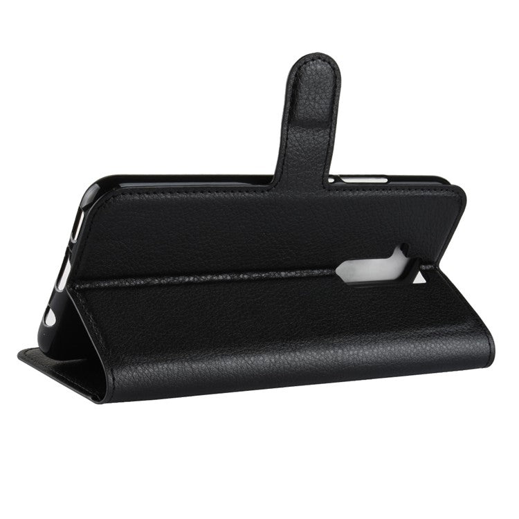 For Huawei Mate 20 Lite Litchi Grain Leather Wallet Mobile Phone Case Cover with Stand - Black