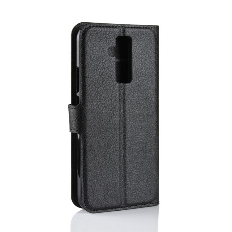For Huawei Mate 20 Lite Litchi Grain Leather Wallet Mobile Phone Case Cover with Stand - Black