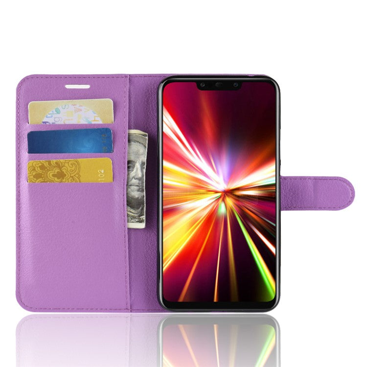 For Huawei Mate 20 Lite Litchi Grain Leather Wallet Mobile Phone Case Cover with Stand - Purple