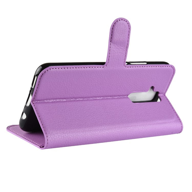 For Huawei Mate 20 Lite Litchi Grain Leather Wallet Mobile Phone Case Cover with Stand - Purple