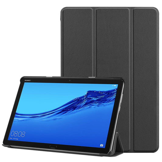 Tri-fold Stand Leather Protection Cover for Huawei Mediapad C5 10 / M5 Lite 10 - Black