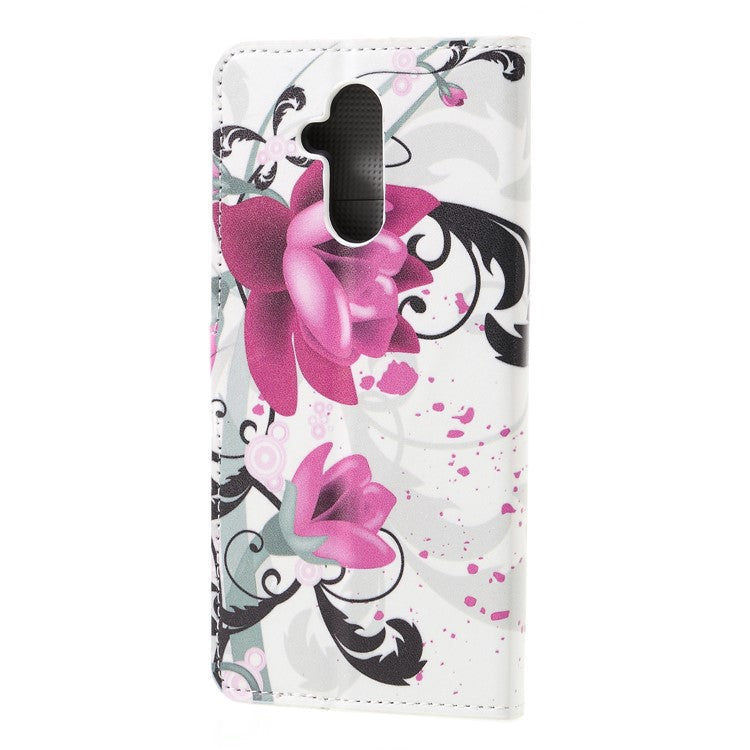 Pattern Printing PU Leather Stand Phone Casing for Huawei Mate 20 Lite - Kapok