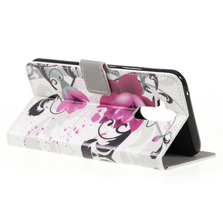 Pattern Printing PU Leather Stand Phone Casing for Huawei Mate 20 Lite - Kapok