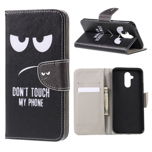 Pattern Printing Cross Texture Leather Wallet Case for Huawei Mate 20 Lite - Do not Touch My Phone