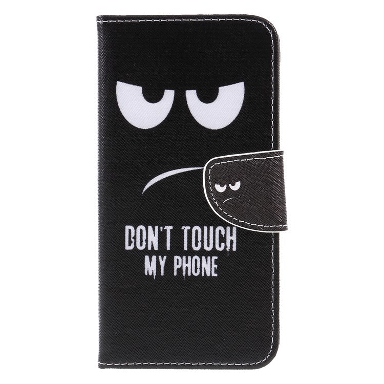 Pattern Printing Cross Texture Leather Wallet Case for Huawei Mate 20 Lite - Do not Touch My Phone