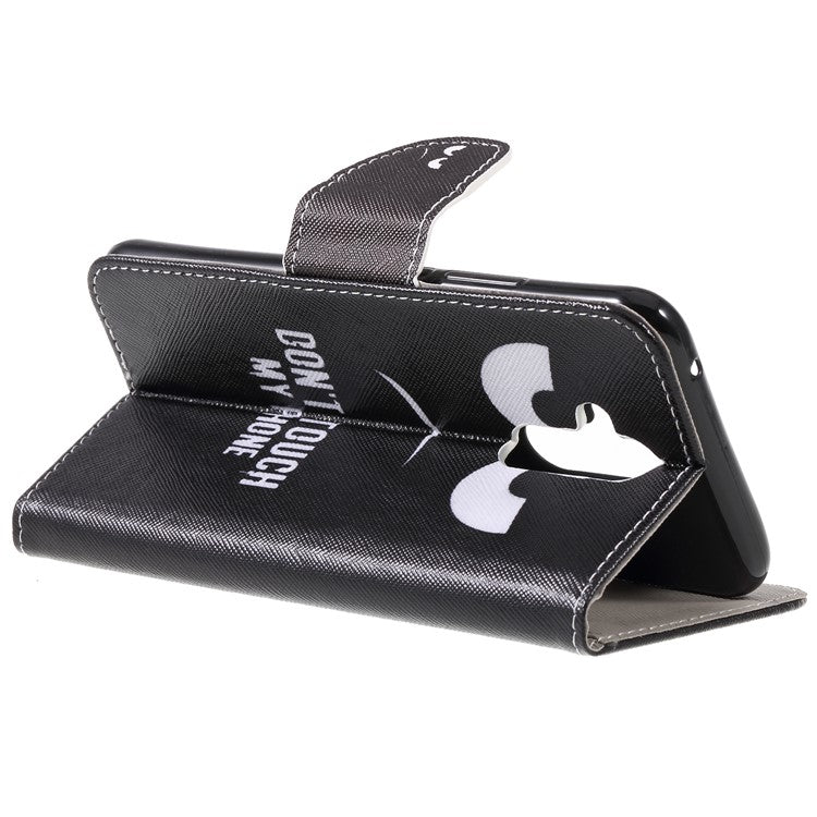 Pattern Printing Cross Texture Leather Wallet Case for Huawei Mate 20 Lite - Do not Touch My Phone