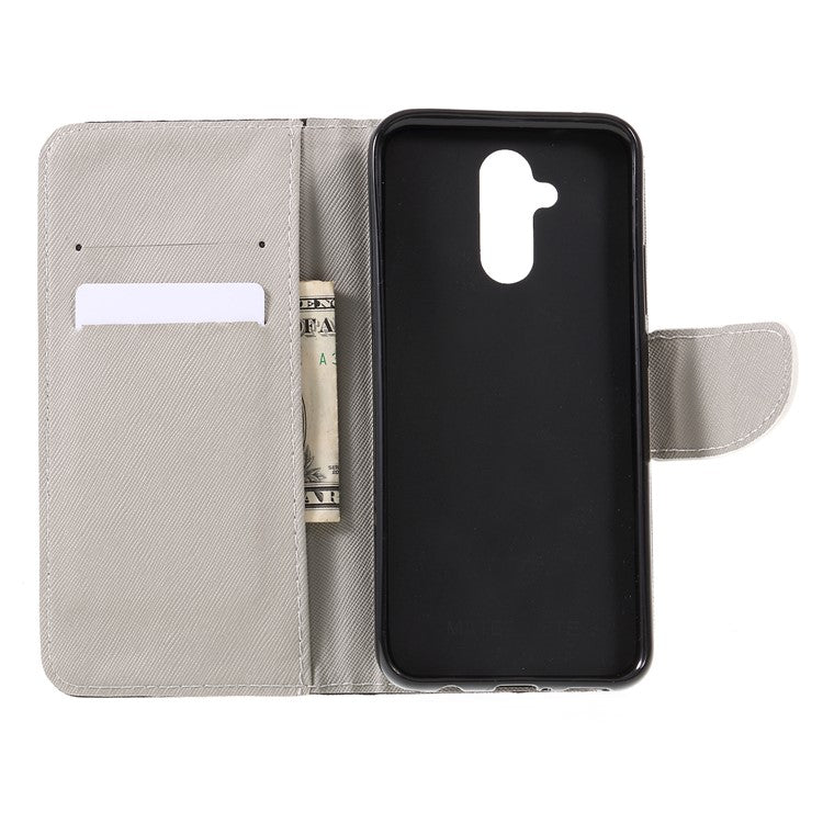 Pattern Printing Cross Texture Leather Wallet Case for Huawei Mate 20 Lite - Do not Touch My Phone