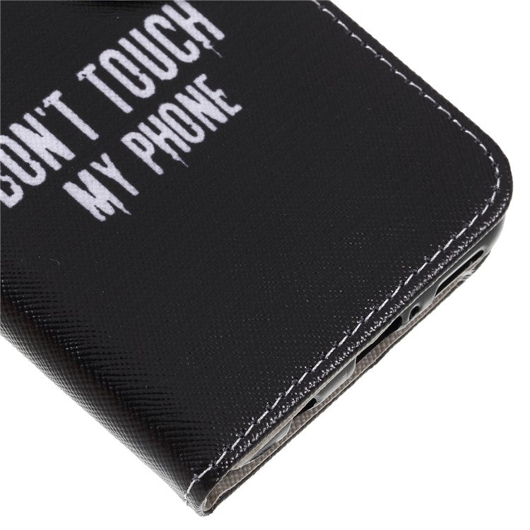 Pattern Printing Cross Texture Leather Wallet Case for Huawei Mate 20 Lite - Do not Touch My Phone
