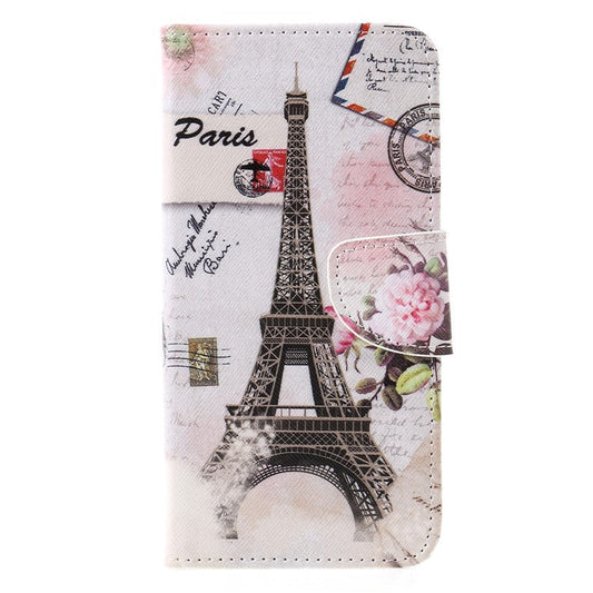 Pattern Printing Cross Texture PU Leather Wallet Case for Huawei Mate 20 Lite - Eiffel Tower