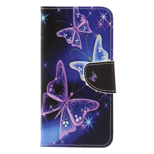 Pattern Printing Cross Texture Wallet Leather Stand Case for Huawei Mate 20 Lite - Vivid Butterflies