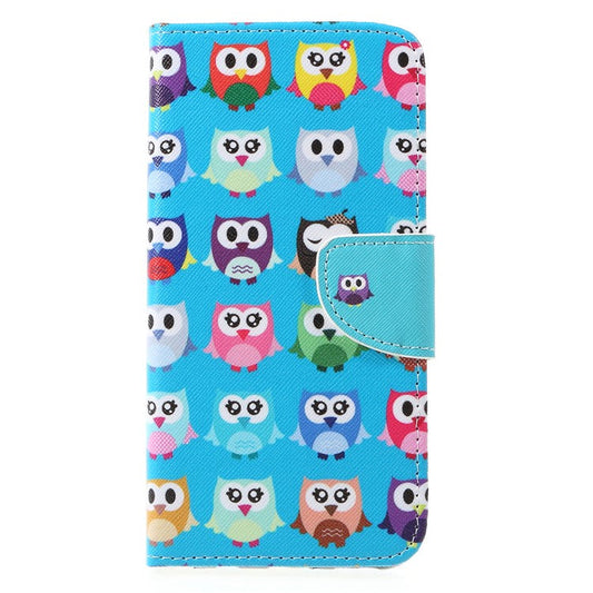 Pattern Printing Cross Texture Wallet Leather Stand Cover for Huawei Mate 20 Lite - Multiple Owls