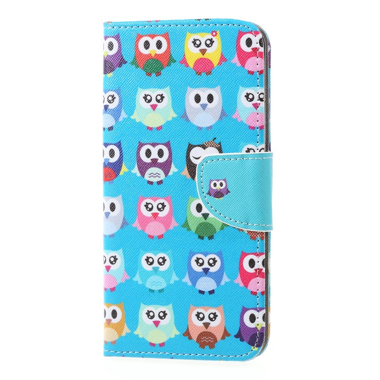 Pattern Printing Cross Texture Wallet Leather Stand Cover for Huawei Mate 20 Lite - Multiple Owls