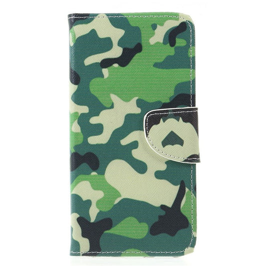 Pattern Printing Cross Texture Stand Leather Wallet Case for Huawei Mate 20 Lite - Camouflage Pattern