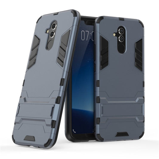 Cool Guard PC TPU Hybrid Cellphone Casing with Kickstand for Huawei Mate 20 Lite - Dark Blue