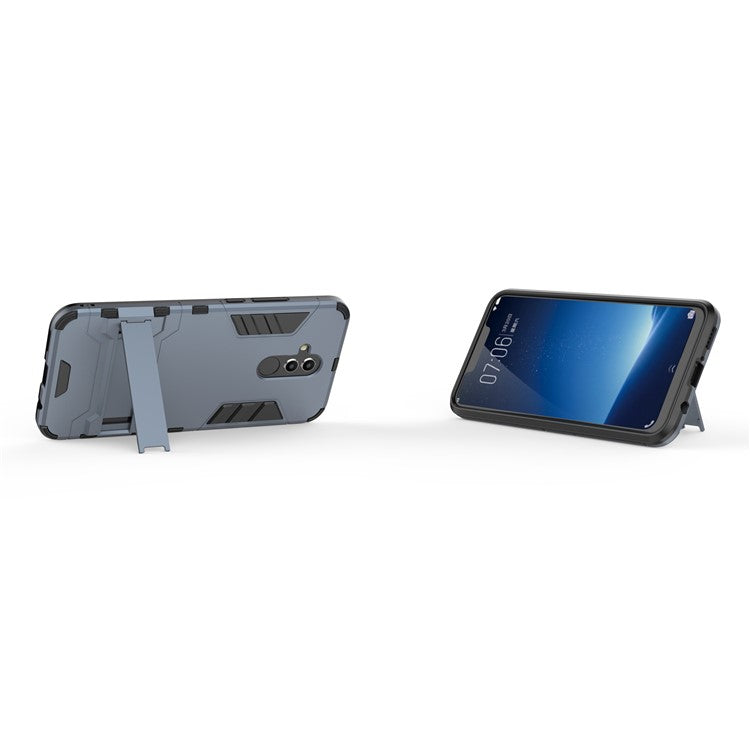 Cool Guard PC TPU Hybrid Cellphone Casing with Kickstand for Huawei Mate 20 Lite - Dark Blue