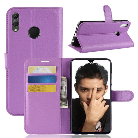 For Huawei Honor 8X / Honor View 10 Lite Case / Litchi Texture Wallet Stand Leather Mobile Phone Cover - Purple
