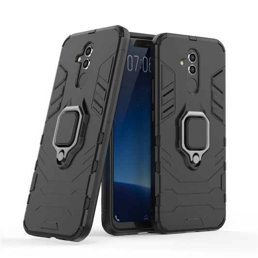 TPU + PC Hybrid Casing with Finger Ring Kickstand for Huawei Mate 20 Lite - Black