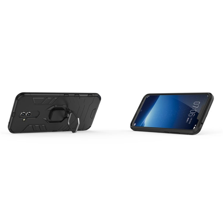 TPU + PC Hybrid Casing with Finger Ring Kickstand for Huawei Mate 20 Lite - Black